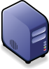 Server Small Case Icon Blue Clip Art