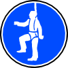 Obligatory Protection Against Fall Blue Sign Sticker Clip Art