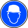 Mantatory Hard Hat Over Head Clip Art