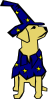 Dog 01 Drawn With Straight Lines (wizard Costume) Clip Art