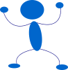 Blue Man Preparing To Punch Clip Art