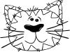 Cartoon Cat Face Outline Clip Art