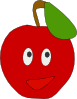 Smiling Apple Clip Art