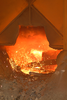Molten Steel, Recycled From The World Trade Center, Glows Red As It Is Melted In A Cauldron At The Amite Foundry Image
