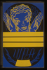 [wpa Poster Design On Blue Background Showing The Head And Hands Of A Woman Holding Flowers And Wheat Above A Blank Banner] Image