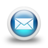 D Glossy Blue Orb Icon Business Envelope Image