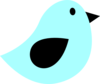 Black & Blue Birdie Clip Art