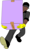 Black Man Carrying Box Clip Art