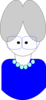 Blue Grandma Cartoon Clip Art