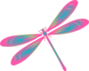 Dragonfly In Flight Blue Green Pink Clip Art