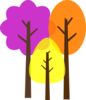Fall Trees Group Clip Art