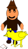 Farmer With Duck Clip Art