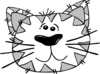 Grey And White Cat Face Clip Art
