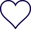 Midnight Blue Outline Heart Clip Art