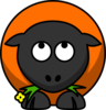 Orange Cartoon Sheep Looking Up Clip Art