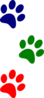 Paws Red Blue Green Clip Art