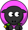 Pink Sheep Looking Down Clip Art