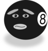 Pool Ball Number Eight With Face Clip Art