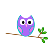 Purple Owl Clip Art