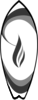 Surfboard+candle Black Clip Art