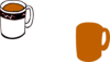 Tea Mug In White, Black And Red Clip Art