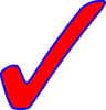 Tick Red Outline Blue Clip Art