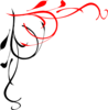 Vine Heart Half Black Red  Clip Art