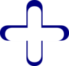 White And Blue Addition Symbol Clip Art