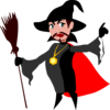 Witch With Broomstick Clip Art
